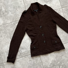 Banana Republic Alpaca Wool Blend Knit Button Blazer Jacket Pockets Brown S