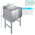 19  X 24  Stainless Steel Ice Chest With Sliding Lid   Large Commercial Ice Bin