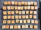 Vtg Wood Alphabet Blocks 56 Pcs Letters  s Pictures W hooks Teacher Learn School