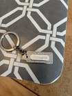 Coach Silver Metal Rhinestone Logo Tag Key Chain Key Ring For Women