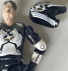 Road Champs Mxs No Fear Bike Rider Poseable Figure Only Helmet White Black