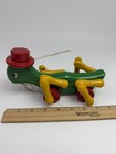 Vintage Kouvalias Wooden Painted Cricket Pull Toy Made In Greece