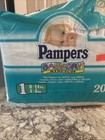Vintage 1996 Pampers Baby Dry Stretch Plastic Diapers Size 1 Pack Of 20 Open Pkg