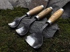 3-piece Hand-forged Spoon Carving Gouge Set With Leather Roll 100  Handmade