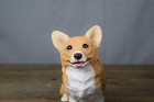 Pembroke Welsh Corgi Dog Figurine Resin Statue Sitting Tan White Made In Usa