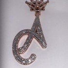 3ct Baguette Cut Moissanite Men s Any Custom Letter Pendant 14k Rose Gold Plated