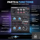 Pyle 5 Channel Professional Compact Audio Mixer With Usb Interface Pad20mxu
