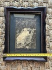Antique Portrait Of Baby In Carriage 1800s In Carved Real Wood Frame 4x6 Print