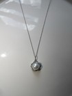 14k White Gold Pendant Necklace W  Pearl And Diamonds