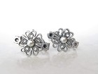 Set Of 2 Extra Tiny Small Silver Clover Flower Metal Alligator Hair Clip For