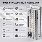 Yunzii Al66 Wireless Mechanical Keyboard full Aluminum Cnc 65  Knob Control b   
