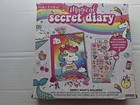 Magical Unicorn Secret Diary Journal Book With Lock   Key Stickers Gemstones Pen
