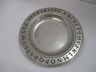 Vintage Wilton Armetale Pewter Childs 9  Plate Bowl Abc Alphabet 123 Numbers Usa