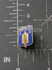 Montpellier France City Crest Shield Pin Blue Gold Heraldic Travel Souvenir Vtg