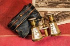 Fantastic Mother Of Pearl Brass Duval Paris Antique French Opera Glasses