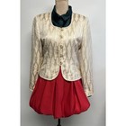 Vintage Ivory Beaded Jacket Gold Metallic 6 Elegant Holiday Glam Blazer Evening