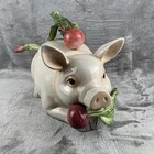 Vintage Fitz And Floyd French Market Pig Soup Tureen With Lid   Ladle Crazing