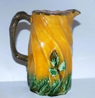 Antique Rare English 19th Century Large Majolica Pottery Pitcher Exc Conditition