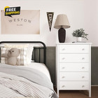 White Chest Of Drawers For Bedroom Dresser With 5 Drawer Fabric Dressers Storage