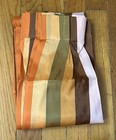 Vtg Mcm Orange Brown Stripe Pinch Pleat 60s Curtain Panels Drapes 48   x63   l Nos