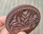 Antique Basket Of Flowers Butter Stamp Walnut Mold Primitive Aafa