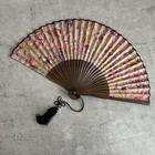 Kyoto Sensu Japanese  Folding Fan Hand Fan Flower Pink Japan Bamboo Vintage