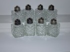 Vintage Faceted Brilliant Cut Glass Antique Crystal Salt   Pepper Shakers 8