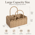 Large Wicker Diaper Caddy Organizer  Scalloped Nursery Basket For Changing Table