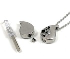 Pet Cremation Pendant Urn Keychain 1  Key Ring For Ashes Dog Cat Paw Print Tear