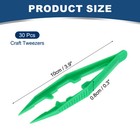 4 Inch First Aid Tweezers  30 Pcs Plastic Bead Craft Tweezers  Green