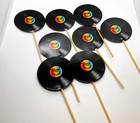 Record Rock Star Cupcake Picks Toppers - 8 Pieces