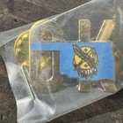 Vintage Oklahoma State Lapel Pin State Flag Ok   Okie Ca License Plate Pin