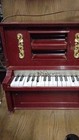 Diplodion Red Harmonium Keyboard Player Piano With Roll Mechanism   Gold Accents