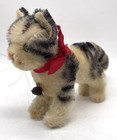 Steiff Antique Standing Gray Mohair Tabby Kitty Mohair Plush Cat