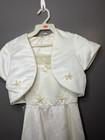 Growing Up Dress Girls Size 10 Ivory Formal Flower Girl Gown Jacket Bow Beaded