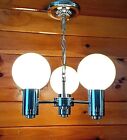 Vintage 1960 s-70 s Mid Century Modern Retro Atomic Chrome Chandelier Light 