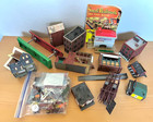 Mixed Lot Various Scale Model Train Layout Buildings Parts   Pieces Needs Repair
