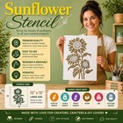 Dly Lifestyle Large Sunflower Stencil For Painting 12x15 Inches  Transparent