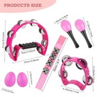 8 Pcs Tambourines For Adults Metal Jingles Hand Held Percussion Half Moon Tam   