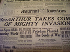 Ny Journal American Newspaper Aug  5  1945 Macarthur In Command Invasion Forces