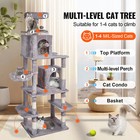 Cat Tree 68 5  Cat Tower With Cat Condos Sisal Scratching Post Light Grey