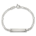 925 Sterling Silver Polished Figaro Link Childrens 6 Inch Bracelet