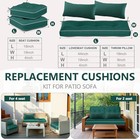  Set Of 5 Outdoor Bench Cushions Set 44 X 19 Inch Tufted Waterproof Patio Green