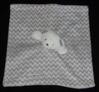Kids Preferred Gray White Teddy Bear Security Blanket Baby Lovey Chevron Stripes