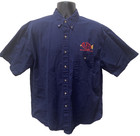 Maynard Ferguson Bill Blass Button Down World Tour Large Navy Short Sleeve 