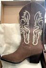Vintage Inspired Classic Boho Boots 7 5 Western Festival Embroidered Brown
