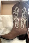 Vintage Inspired Rodeo Boots 7 5 Western Festival Brown Cowgirl