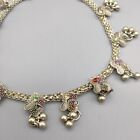 Rainbow Rhinestone Silver Tone Bell Bracelet Tribal Payal Style Anklet 10 5 