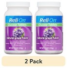 Relion Glucose Tablets  Natural Grape Flavor  50 Count  2 Packs 