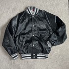 Vintage Sony Autosound Systems Men   s Satin Bomber Jacket Sz L Black Mvp Made Usa